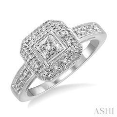 1/20 Ctw Round Cut Diamond Ring in 14K White Gold