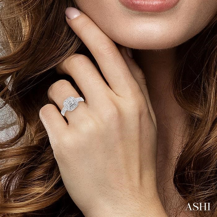 1/20 Ctw Round Cut Diamond Ring in 14K White Gold