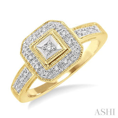 1/20 Ctw Round Cut Diamond Ring in 14K Yellow Gold