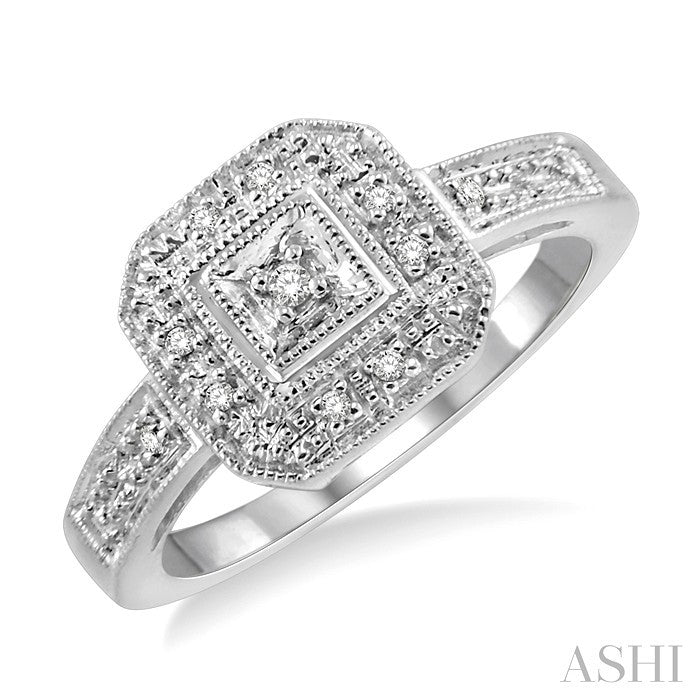 1/20 Ctw Round Cut Diamond Ring in 10K White Gold