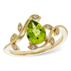 14KT Gold Ladies Peridot Fashion Ring