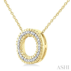 1/20 Ctw Bubble Accent Initial 'O' Round Cut Diamond Fashion Pendant With Chain in Yellow Gold Vermeil