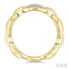 1/20 Ctw Mariner Link Round Cut Diamond Ring in Yellow Gold Vermeil