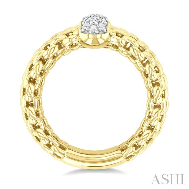 1/8 Ctw Bold Cable Chain Inspired Round Cut Diamond Fashion Ring in Yellow Gold Vermeil