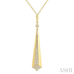 1/4 Ctw Tapered Drop Round Cut Diamond Fashion Pendant in 14K Yellow Gold