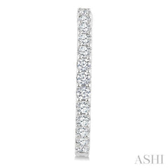 1 Ctw Round Cut Diamond Hoop Earrings in 14K White Gold