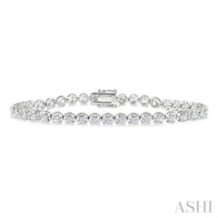 4 Ctw Round Cut Diamond Illusion Tennis Bracelet in 14K White Gold