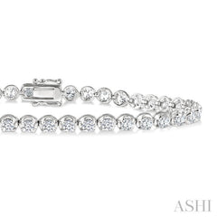 4 Ctw Round Cut Diamond Illusion Tennis Bracelet in 14K White Gold