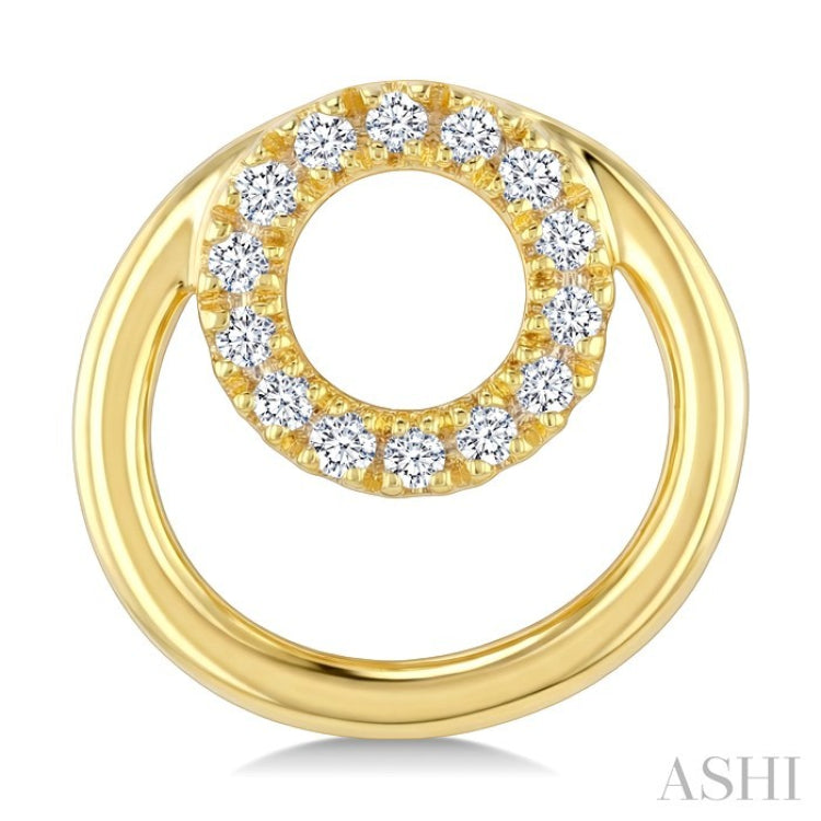 1/6 Ctw Nested Round Frame Round Cut Diamond Fashion Drop Earrings in 10K Yellow Gold