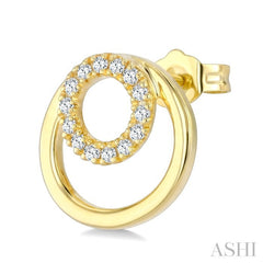 1/6 Ctw Nested Round Frame Round Cut Diamond Fashion Drop Earrings in 10K Yellow Gold