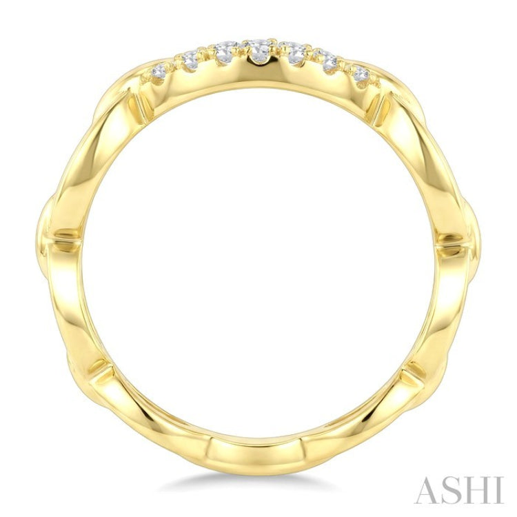 1/6 Ctw Open Link Round Cut Diamond Fashion Ring in 14K Yellow Gold