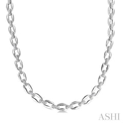 1/4 Ctw Round Cut Diamond Bold Oval Link Fashion Necklace in Sterling Silver