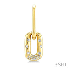 1/5 Ctw Round Cut Diamond Paperclip Aeris Gold Mosaic Earrings in 10K Yellow Gold