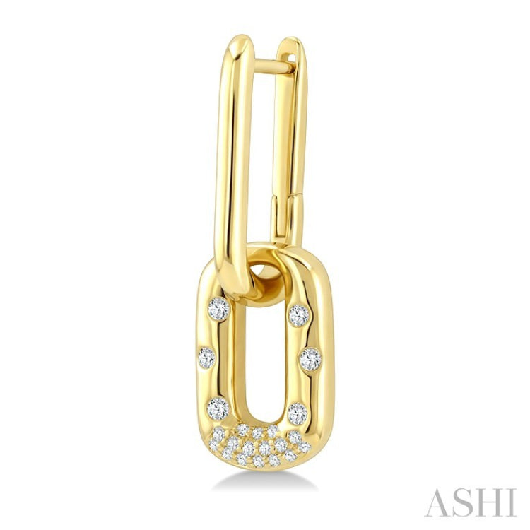 1/5 Ctw Round Cut Diamond Paperclip Aeris Gold Mosaic Earrings in 10K Yellow Gold