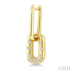 1/5 Ctw Round Cut Diamond Paperclip Aeris Gold Mosaic Earrings in 10K Yellow Gold