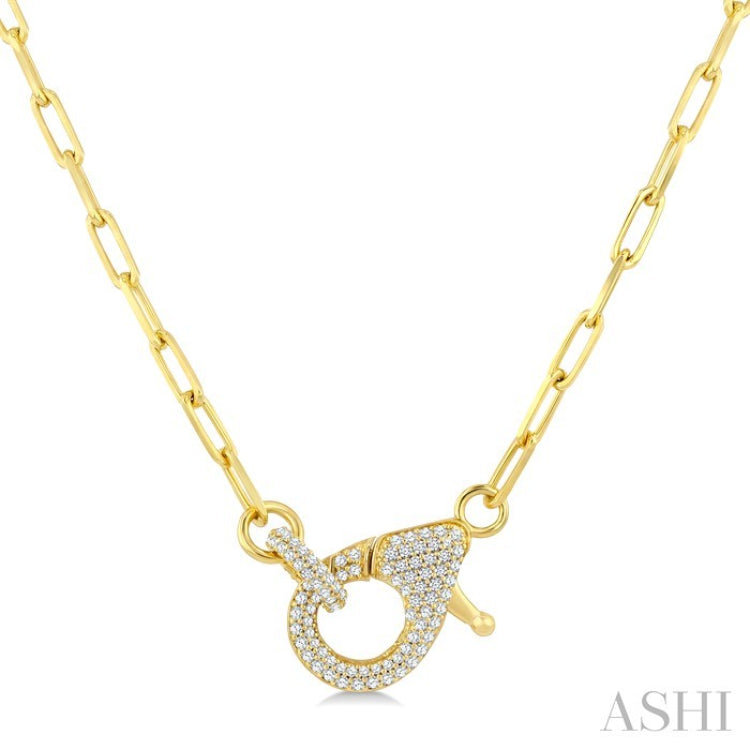 1/2 Ctw Interlock Round Cut Diamond Fashion Necklace in 14K Yellow Gold