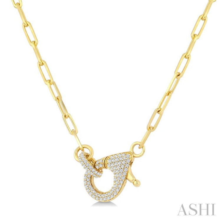1/2 Ctw Interlock Round Cut Diamond Fashion Necklace in 14K Yellow Gold