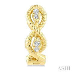 1/20 Ctw Petite Swirl Pattern Round Cut Diamond Fashion Huggie Earrings in 10K Yellow Gold