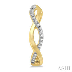 1/10 Ctw Entwined Round Cut Diamond Hoop Earrings in 14K Yellow Gold