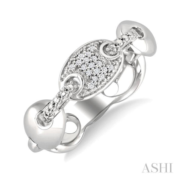 1/20 Ctw Mariner Link Round Cut Diamond Ring in Sterling Silver