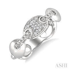 1/20 Ctw Mariner Link Round Cut Diamond Ring in Sterling Silver