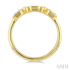 1/2 Ctw Bezel set Octagon and Round Cut Diamond Band in 14K Yellow Gold