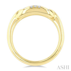 1/5 Ctw Round Cut Diamond Aeris Gold Paperclip Mosaic Ring in 10K Yellow Gold