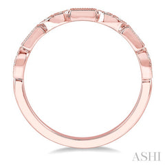 1/10 Ctw Baguette & Round Cut Diamond Stackable Band in 14K Rose Gold