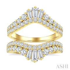 2 Ctw Baguette and Round Cut Diamond Insert Ring in 14K Yellow Gold