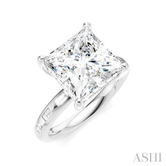 1/3 Ctw Princess Shape Baguette and Round Cut Diamond Semi-Mount Engagement Ring in 14K White Gold