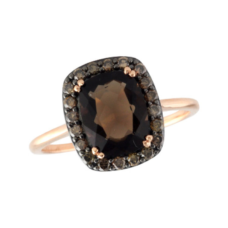 14KT Gold Ladies Smoky Quartz Fashion Ring