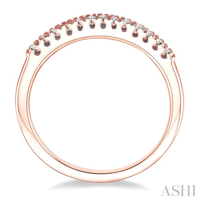 1/10 Ctw Round Cut Diamond Wedding Band in 14K Rose Gold