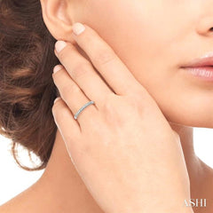 1/10 Ctw Round Cut Diamond Wedding Band in 14K White Gold