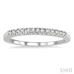 1/10 Ctw Round Cut Diamond Wedding Band in 14K White Gold