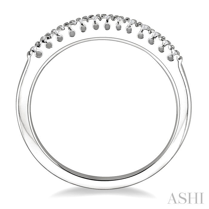 1/10 Ctw Round Cut Diamond Wedding Band in 14K White Gold