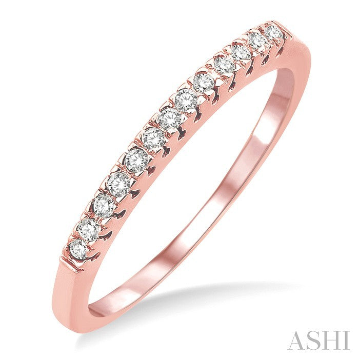 1/10 Ctw Round Cut Diamond Wedding Band in 10K Rose Gold