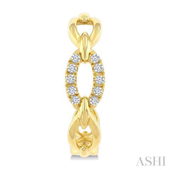 1/5 Ctw Round Cut Diamond Open Link Fashion Half hoop Earrings in 14K Yellow Gold