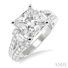 3/4 Ctw Diamond Semi-Mount Engagement Ring in 14K White Gold
