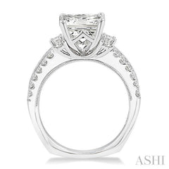 3/4 Ctw Diamond Semi-Mount Engagement Ring in 14K White Gold