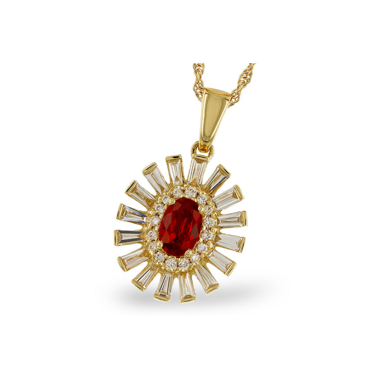 14KT Gold Ruby Necklace