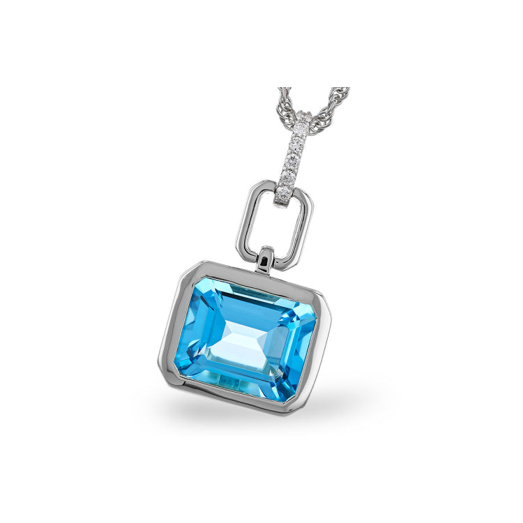 14KT Gold Blue Topaz Necklace
