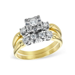 14KT Gold Two-Piece Wedding Set