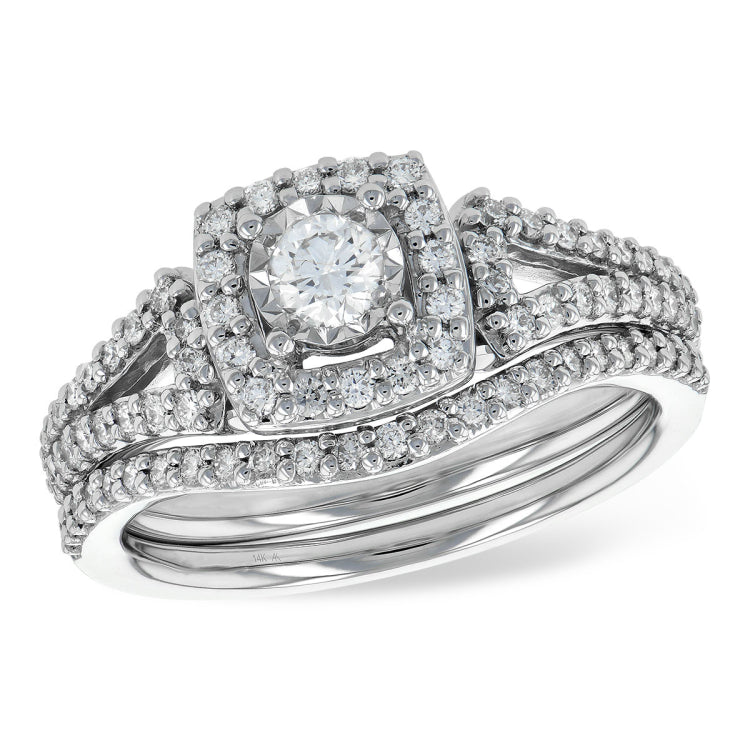 14KT Gold Two-Piece Wedding Set