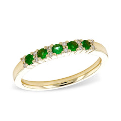 14KT Gold Ladies Emerald Wedding Ring