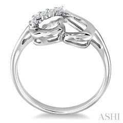 1/10 Ctw Round Cut Diamond Journey Heart Ring in 10K White Gold