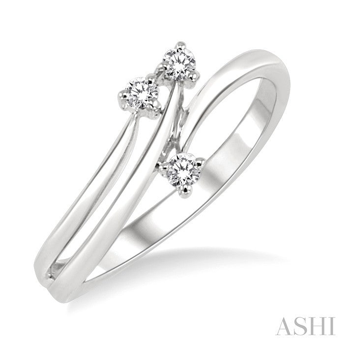 1/10 Ctw Round Cut Diamond Ring in 10K White Gold