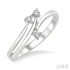 1/10 Ctw Round Cut Diamond Ring in 10K White Gold