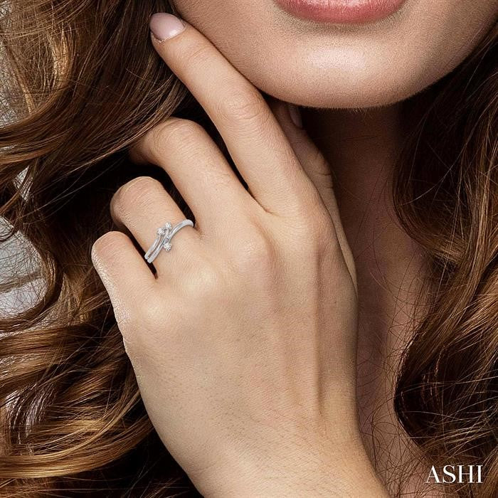 1/10 Ctw Round Cut Diamond Ring in 10K White Gold