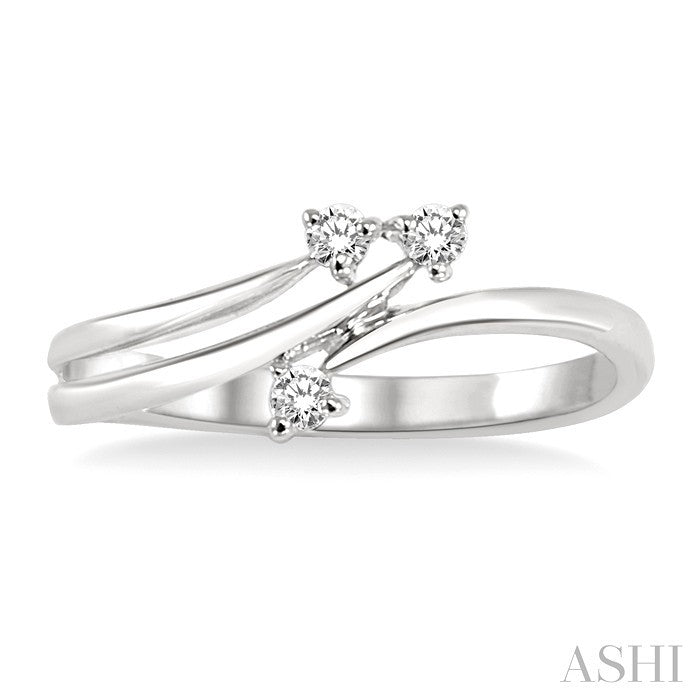 1/10 Ctw Round Cut Diamond Ring in 10K White Gold