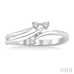 1/10 Ctw Round Cut Diamond Ring in 10K White Gold